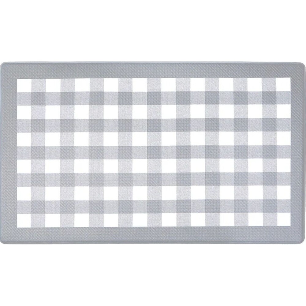 Anti-Fatigue Non Slip PVC Floor Mat (18"x30") BUFFALO CHECK, GREY & WHITE, Achim
